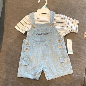 Brand New Calvin Klein Kids Denim Blue Overalls